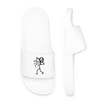 Stickmen singer singing loudly - Men’s Pool Sliders - white - Front