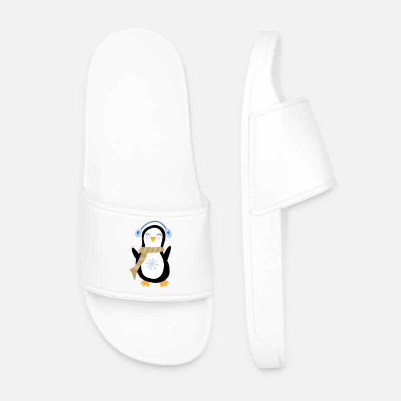 Winter Pinguin - Männer Badelatschen - Weiß