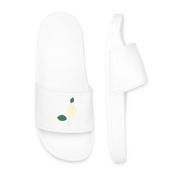 Minimalist leaf study nature - Men’s Pool Sliders - white - Front