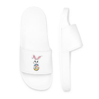 Easter bunny with Easter eggs - Men’s Pool Sliders - white - Front