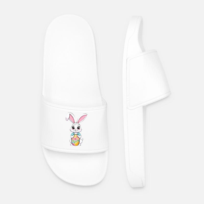 Easter bunny with Easter eggs - Men’s Pool Sliders - white