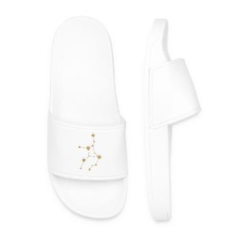 Étoile Constellation Vierge Zodiaque Signe de naissance Doré - Claquettes Homme - blanc - Devant