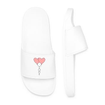 Cœur rose, cœur, cadeau rose rouge la Saint-Valentin - Claquettes Homme - blanc - Devant