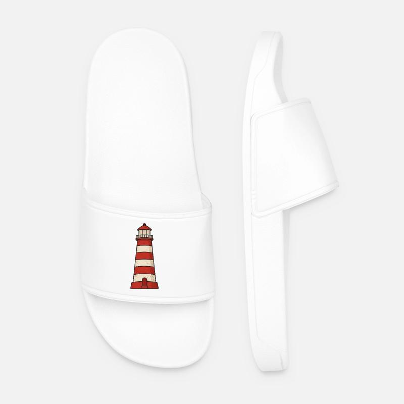 Leuchtturm - Männer Badelatschen - Weiß