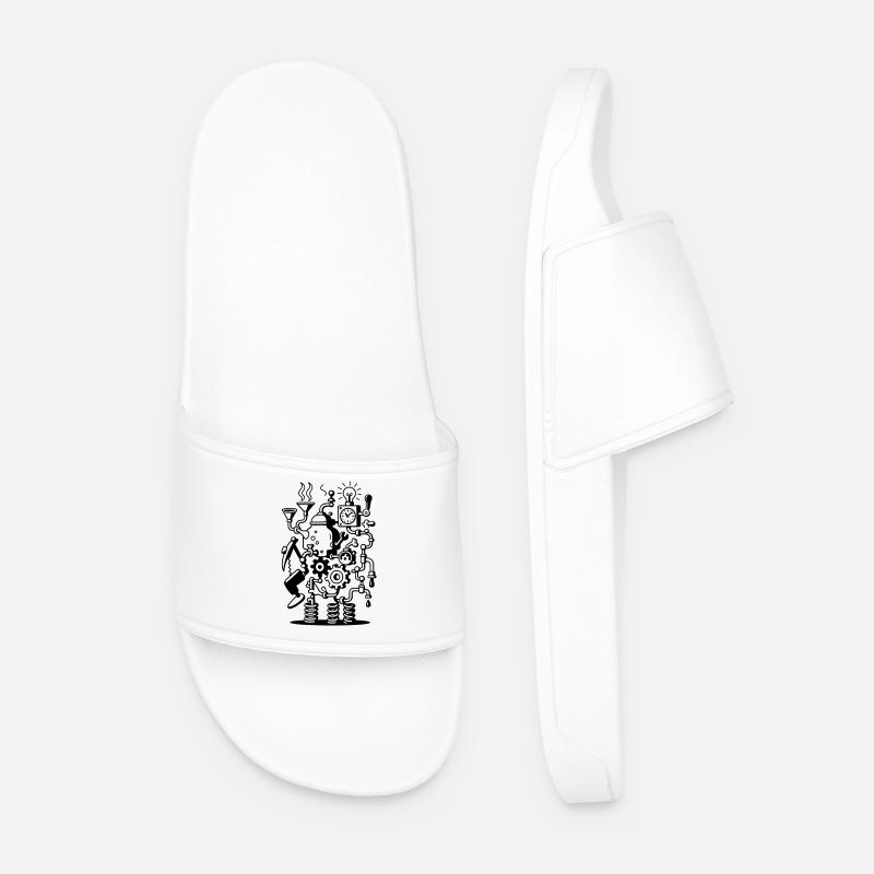 Crazy Machine - Men’s Pool Sliders - white