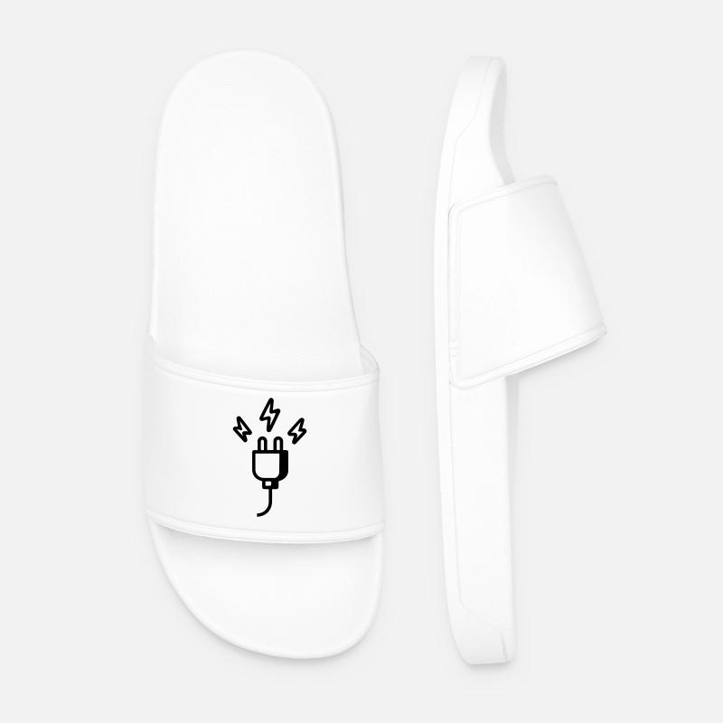 Strom Stecker Symbol - Männer Badelatschen - Weiß