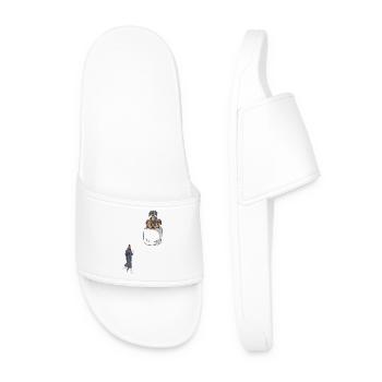 Dachshund Pocket Tee - Men’s Pool Sliders - white - Front