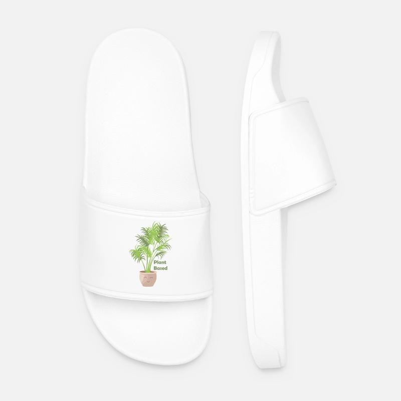 Plant Based – Kawaii Farn Shirt/Pullover - Männer Badelatschen - Weiß