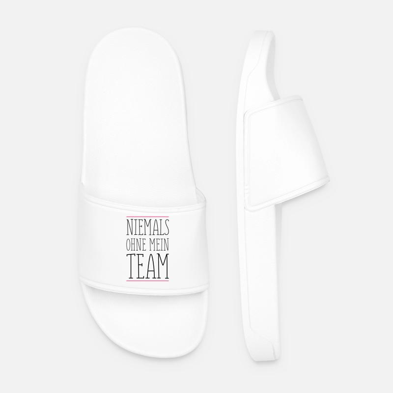niemals_ohne_team_01 - Männer Badelatschen - Weiß