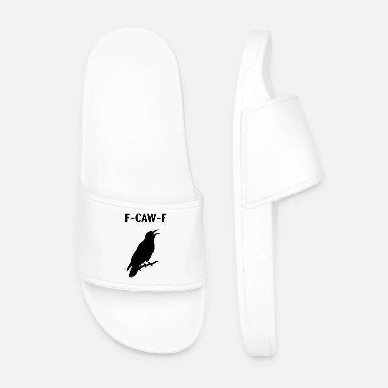 Night Raven Silhouette f-caw-f - Männer Badelatschen - Weiß