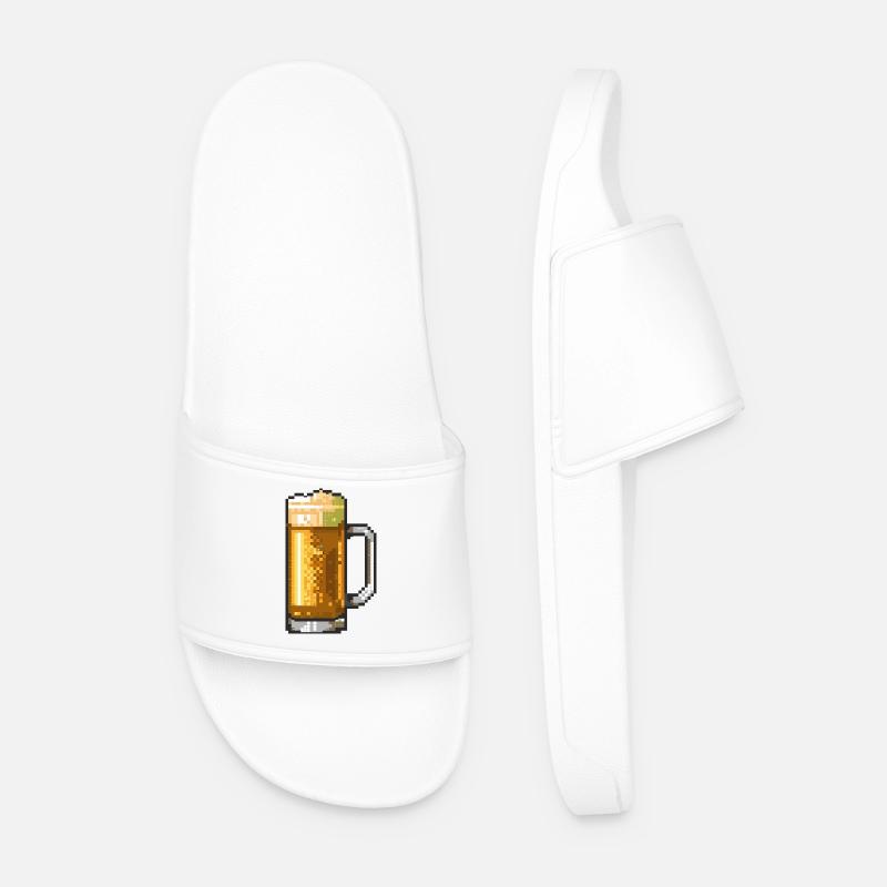 Bierkrug Pixelkunst - Männer Badelatschen - Weiß