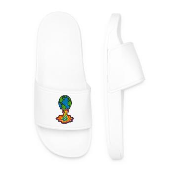 Earth Melting Rainbow Lava - Men’s Pool Sliders - white - Front
