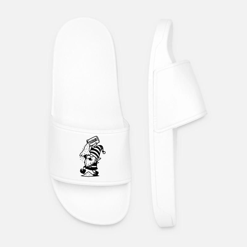 Gnome Flour Biscuits Bake - Men’s Pool Sliders - white