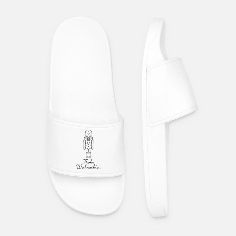 Traditional Nutcracker – Christmas Design Classic - Men’s Pool Sliders - white
