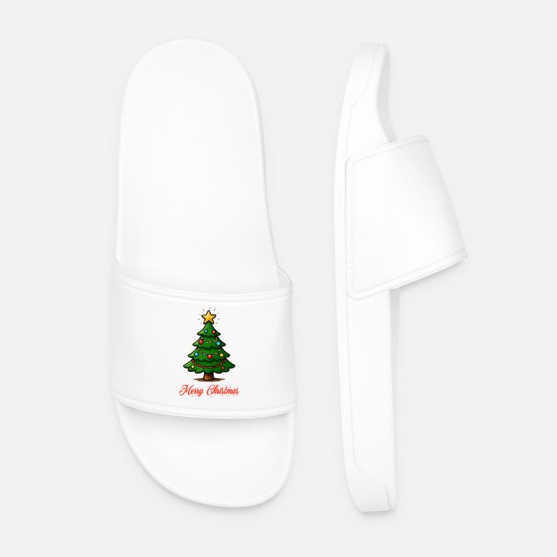 Weihnachtsbaum Sternenglanz - Männer Badelatschen - Weiß