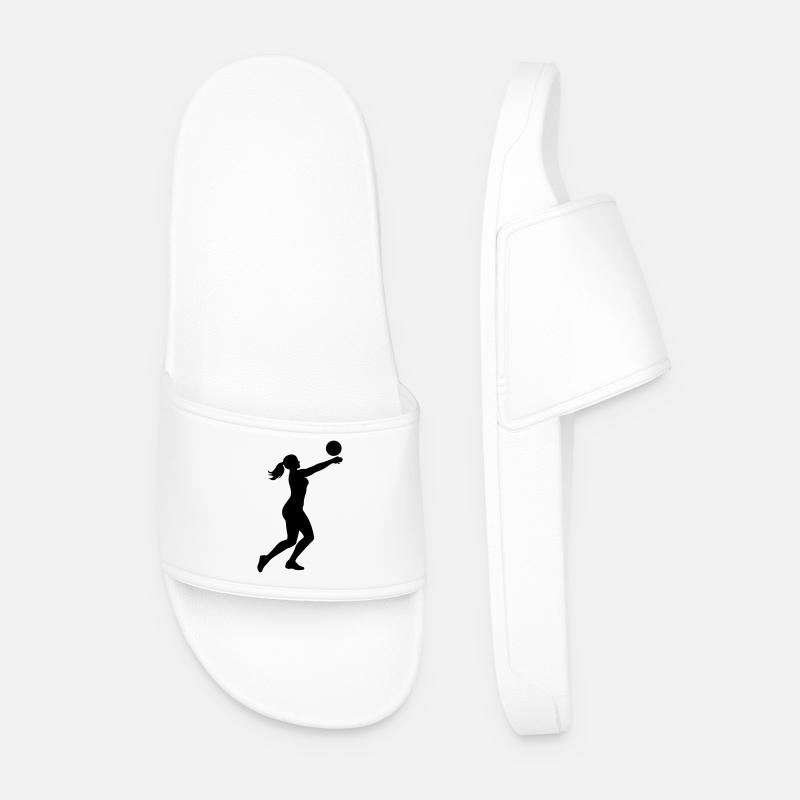 Volleyball Silhouette - Männer Badelatschen - Weiß