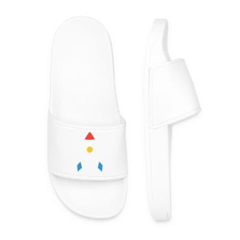 Abstract Rocket Spaceship - Men’s Pool Sliders - white - Front