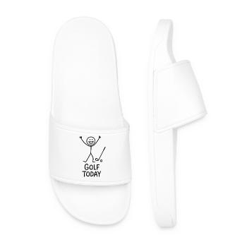 Golf Today Golfspieler Humor Geschenkidee Golfer - Männer Badelatschen - Weiß - Vorne
