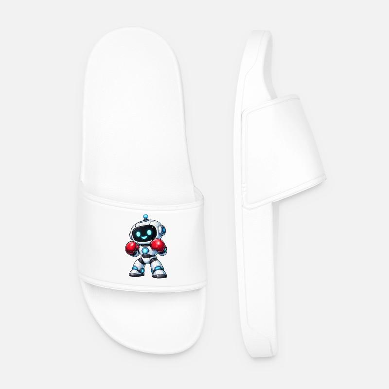 Boxing Robot Boxer - Men’s Pool Sliders - white