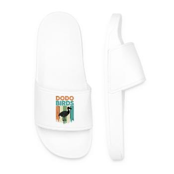 Dodo Birds Retro Vintage Extinct Bird - Men’s Pool Sliders - white - Front