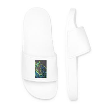 Phoenix in neon plumage - Men’s Pool Sliders - white - Front