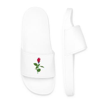 Heart rose - Men’s Pool Sliders - white - Front