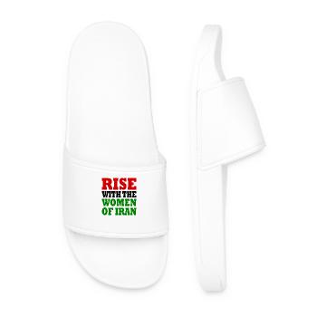 Rise with the women of iran - Men’s Pool Sliders - white - Front