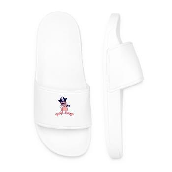 Baby Pirate Sitting Cute Hat Saber Toddler Diaper - Men’s Pool Sliders - white - Front