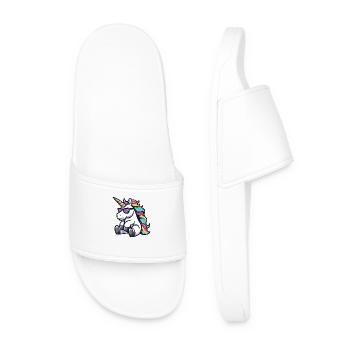 Licorne Bande Dessinée Cool - Claquettes Homme - blanc - Devant