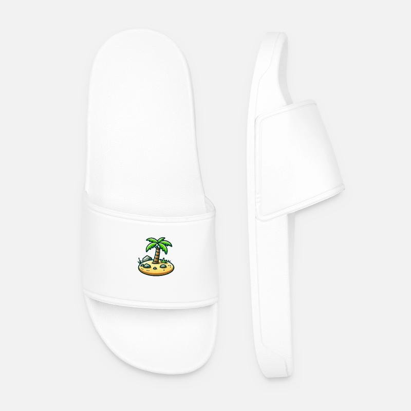 Island Comic - Men’s Pool Sliders - white