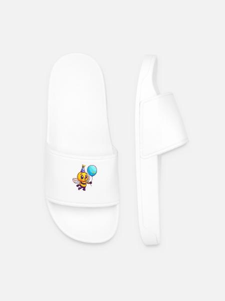 Bee Birthday Baby - Men’s Pool Sliders - white