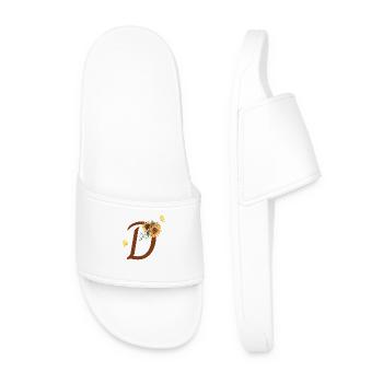 Letter d sunflower butterfly - Men’s Pool Sliders - white - Front
