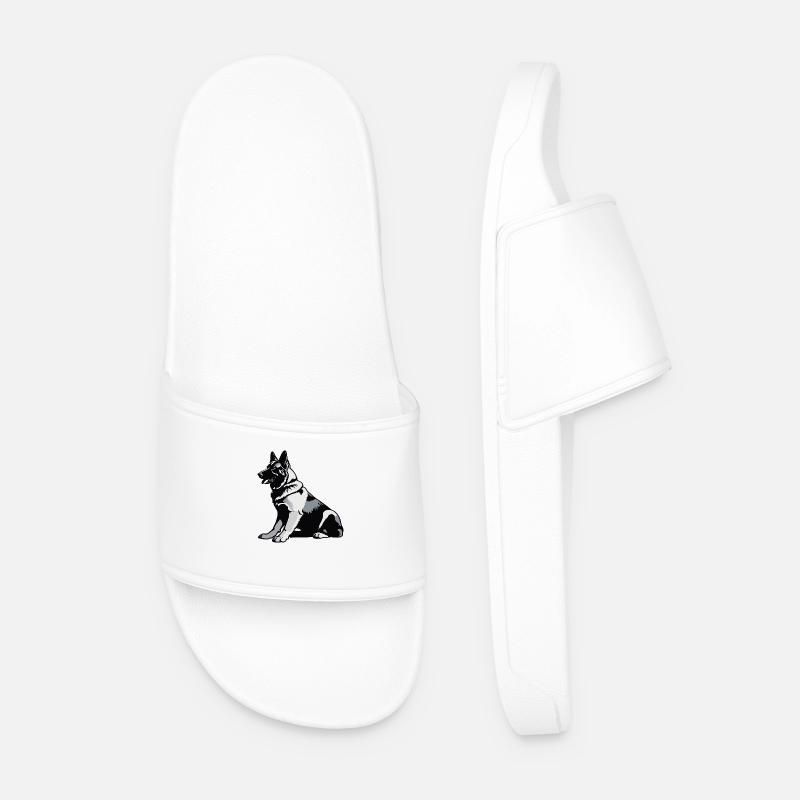 Sitting German Shepherd - Pet Sticker - Männer Badelatschen - Weiß