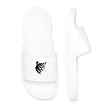 Chat mignon - Conception de chat de compagnie - Claquettes Homme - blanc - Devant