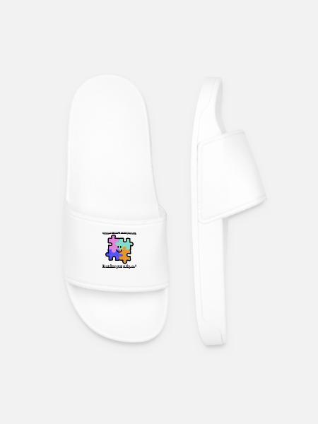 Autism Quote T-Shirt - Men’s Pool Sliders - white