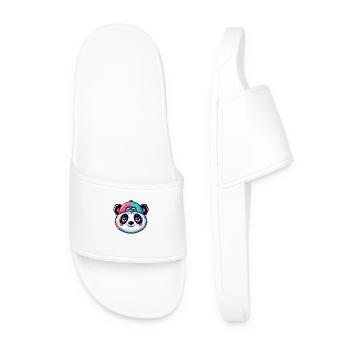 Little Panda Head with Cap - Men’s Pool Sliders - white - Front