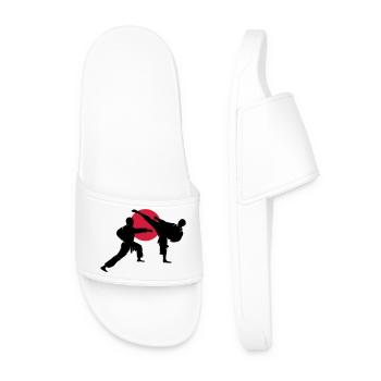 deux silhouettes de karateka - Claquettes Homme - blanc - Devant