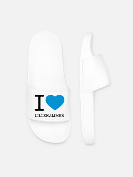 I LOVE LILLEHAMMER Norway - Men’s Pool Sliders - white