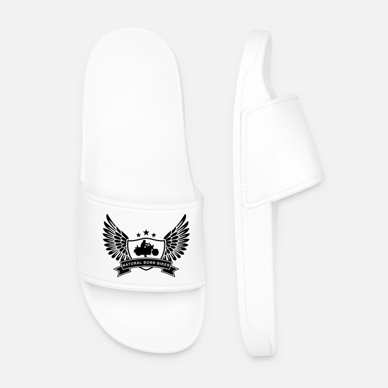 natural_born_biker_1 - Men’s Pool Sliders - white