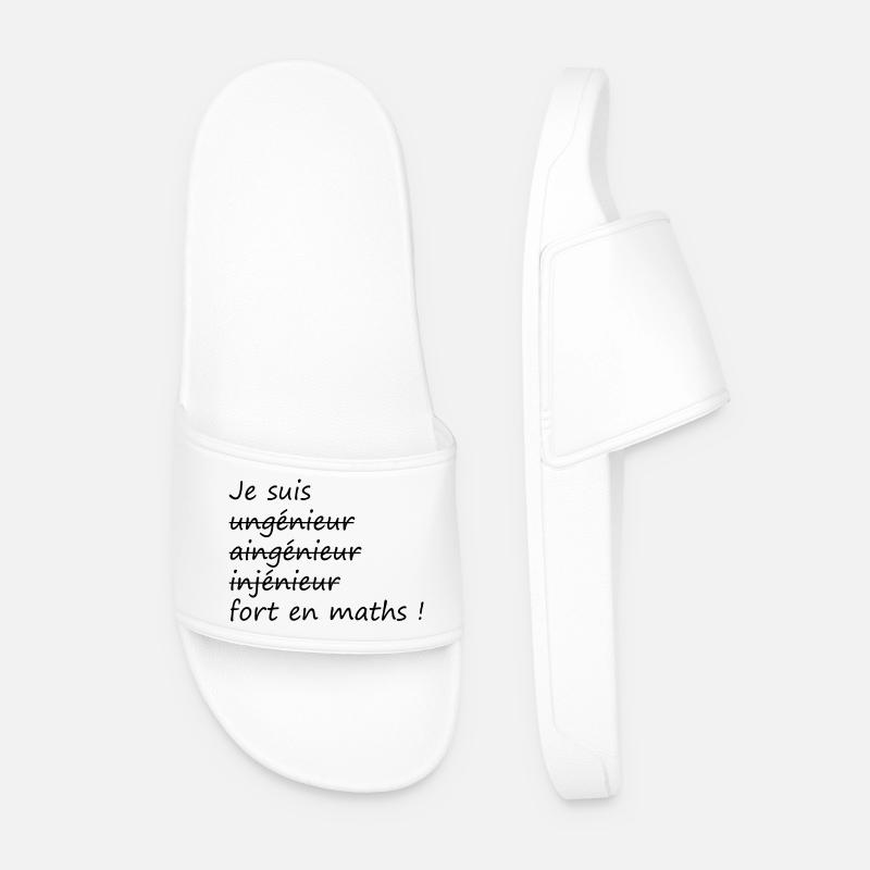 Je suis fort en maths - Claquettes Homme - blanc