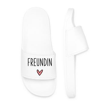 Girlfriend heart gift friendship love - Men’s Pool Sliders - white - Front