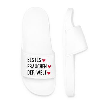 Bestes Frauchen der Welt - Männer Badelatschen - Weiß - Vorne