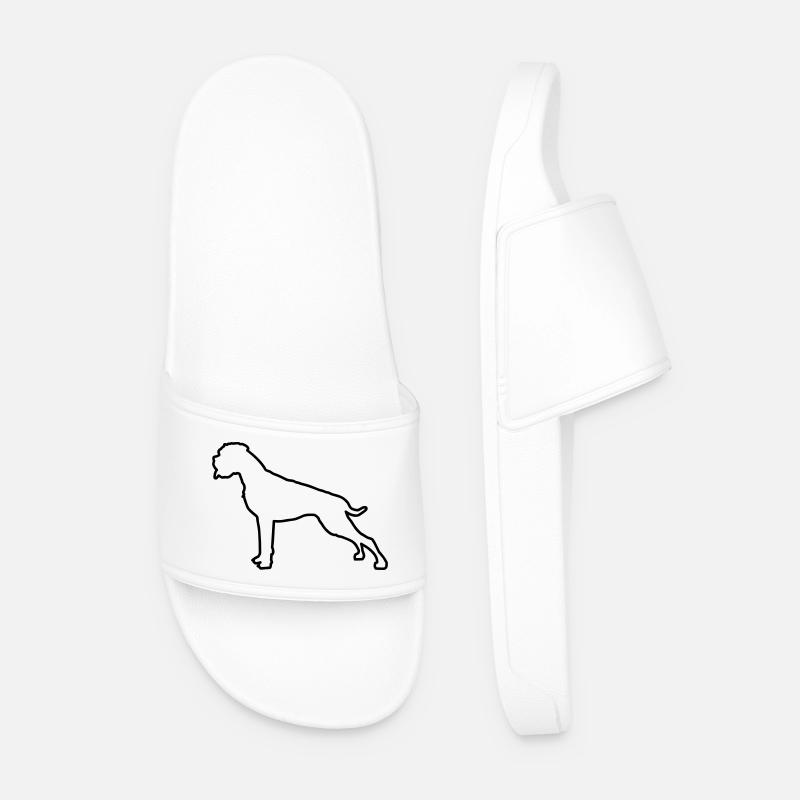 Boxer Outline - Men’s Pool Sliders - white