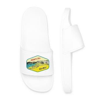 Albufeira Algarve Portugal, beach summer retro sun - Men’s Pool Sliders - white - Front