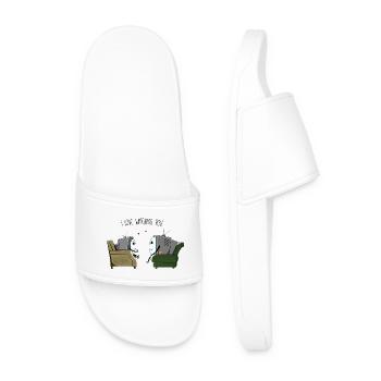 I love watching you - Men’s Pool Sliders - white - Front