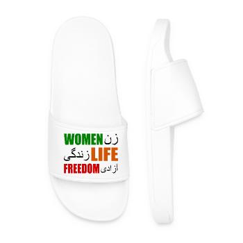 Women life freedom - Männer Badelatschen - Weiß - Vorne