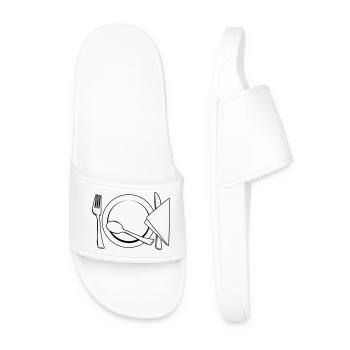 Cutlery plate napkin - Men’s Pool Sliders - white - Front