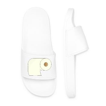 Minimalistische Toilettenpapierrolle - Männer Badelatschen - Weiß - Vorne