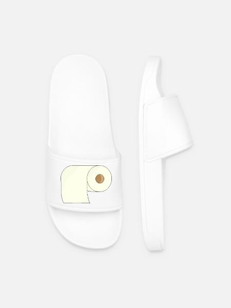 Minimalistische Toilettenpapierrolle - Männer Badelatschen - Weiß