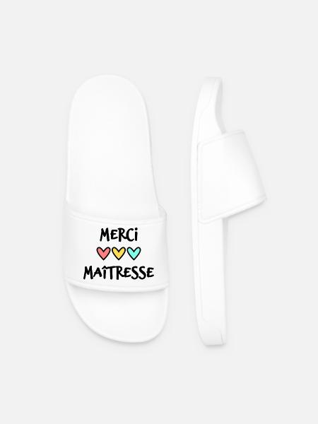 MERCI. THANKS. ANNIVERSAIRE. NAISSANCE. RETRAITE. - Claquettes Homme - blanc